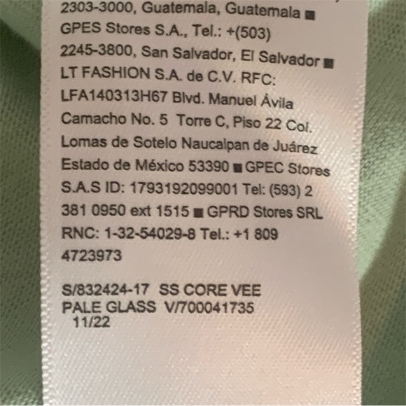 Old Navy Men Short Sleeve Core Vee T Shirt Pale Glass Soft Wash Size Large New - Picture 6 of 6